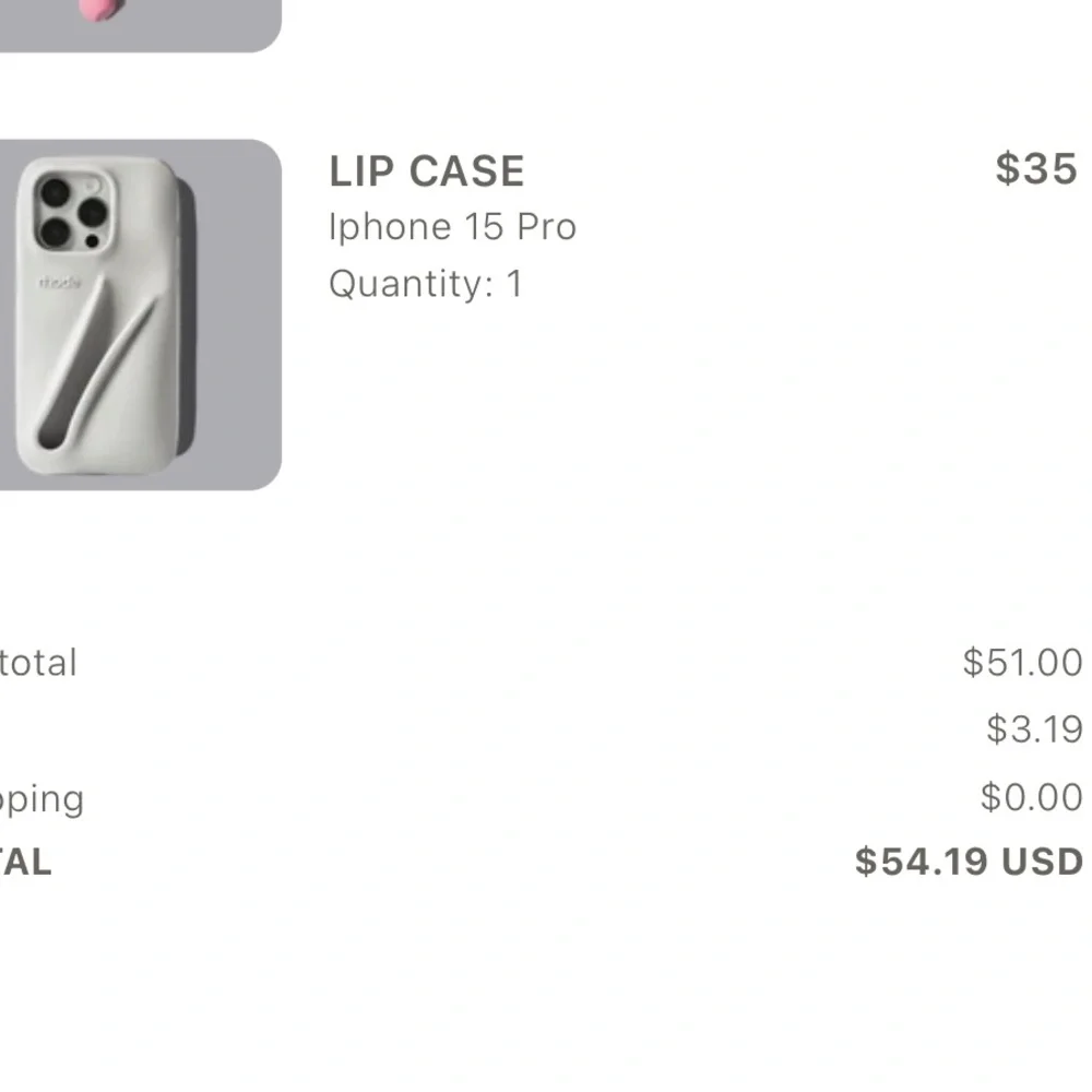 rhode skin Lip Case for iPhone 15 Pro in Light Gray